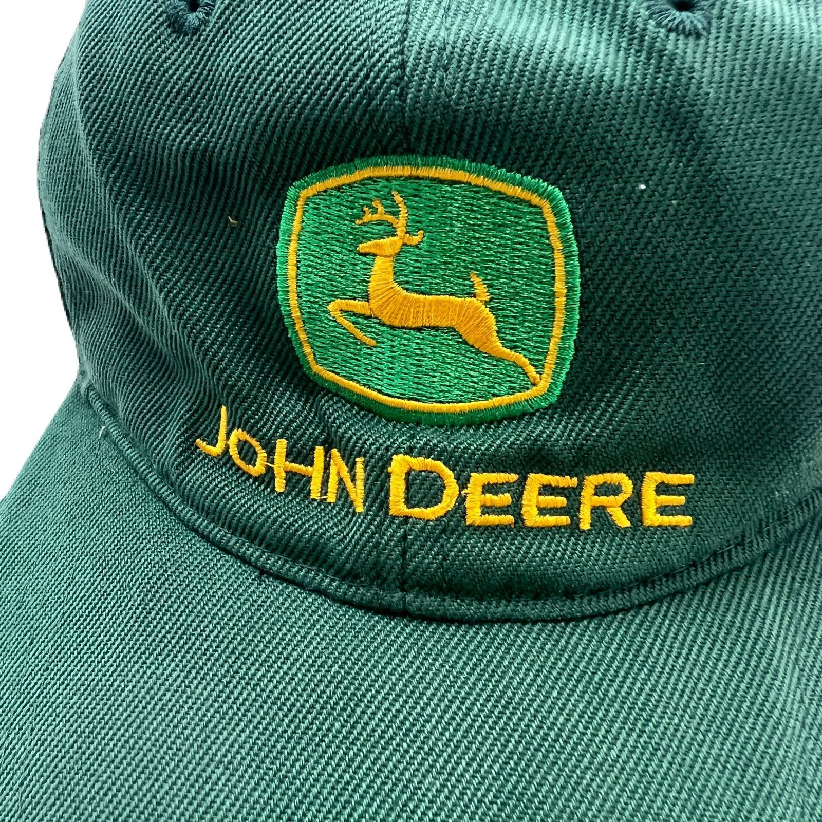 JOHN DEERE ジョンディア ロゴ刺繍 ビンテージ キャップ 帽子 グリーン