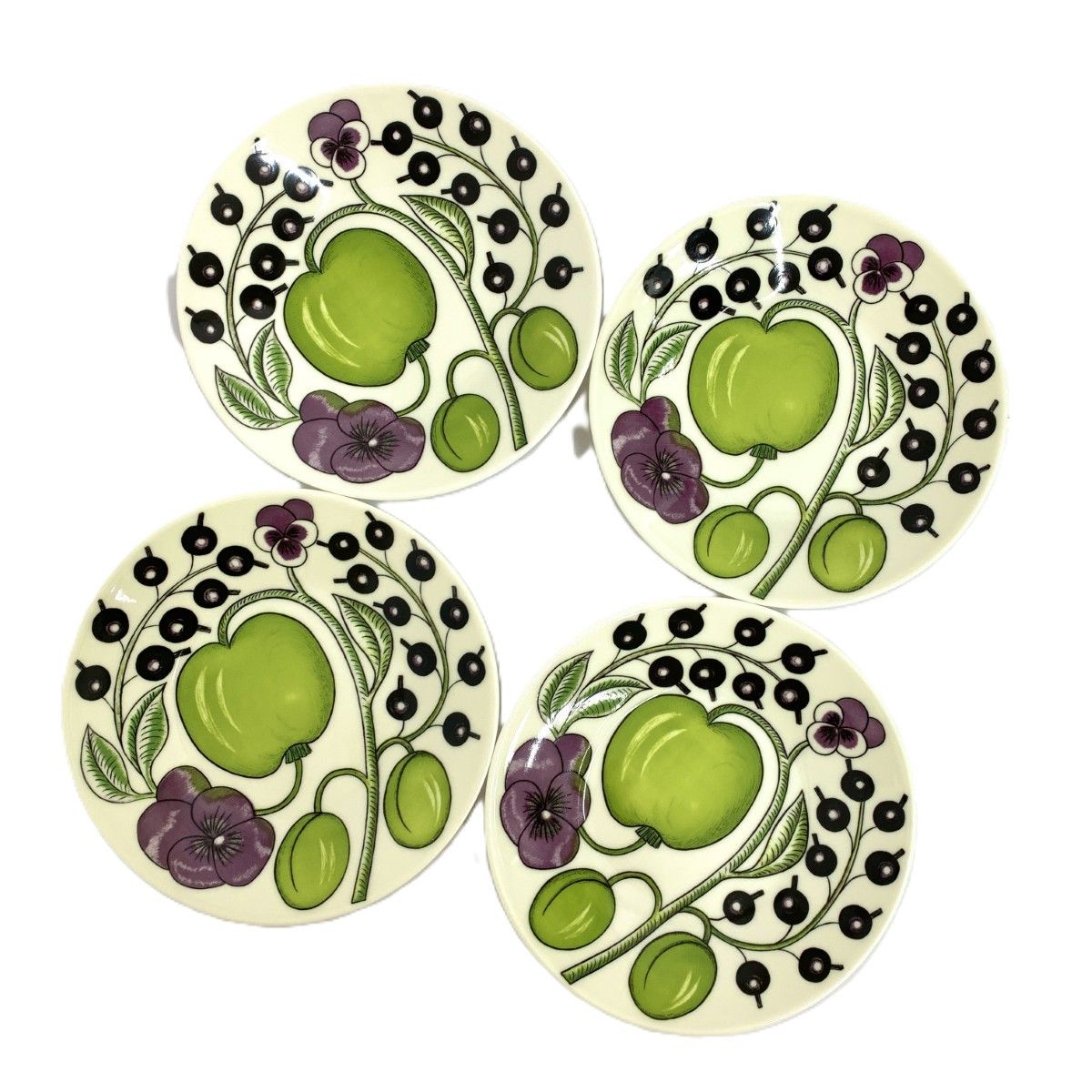 ARABIA アラビア プレート/パラティッシパープル 4枚セット/16.5㎝/旧  