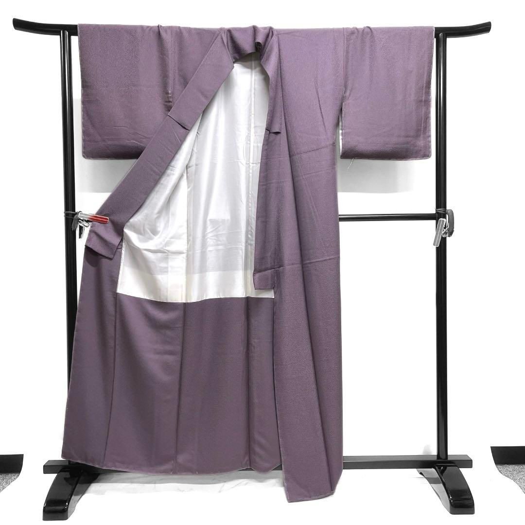 未着用 色無地 パープル パーティ お茶会 上品 着物 053a d