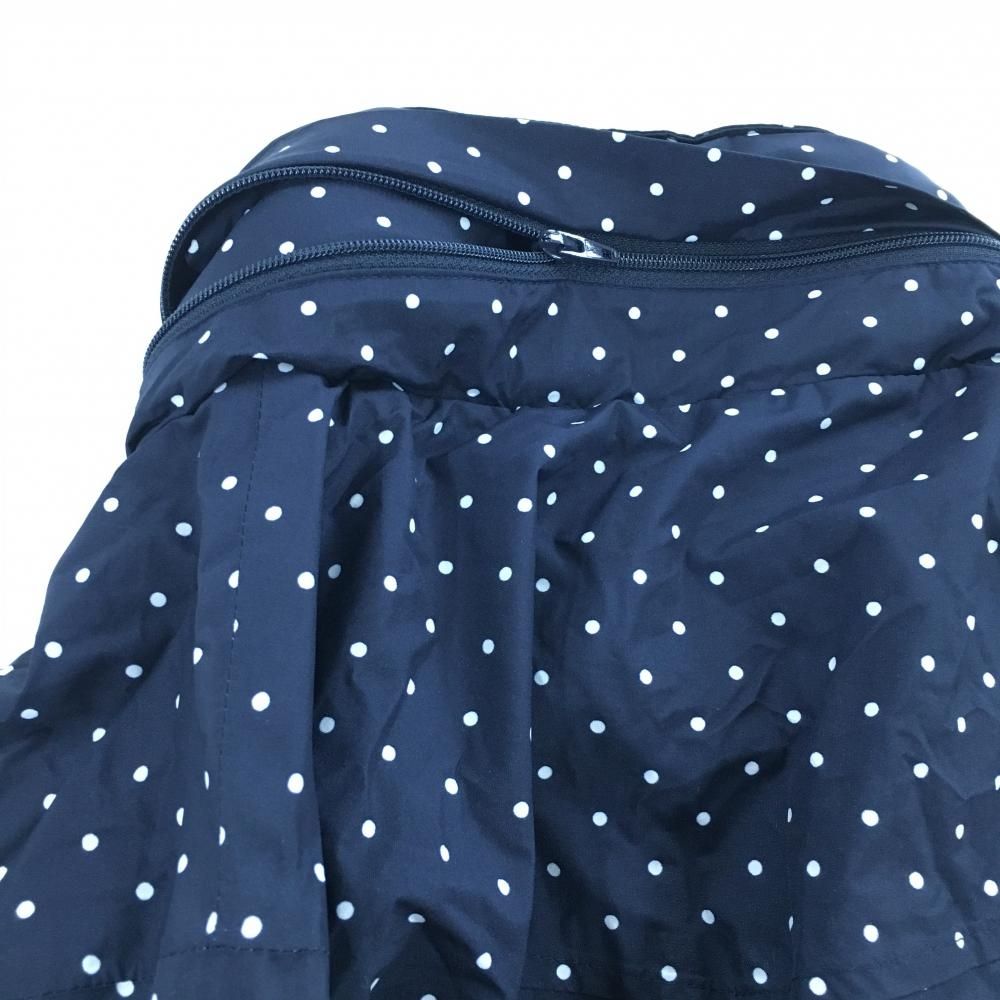 美品】ジュンアンドロペ 2WAYレインワンピース ネイビー×白 ドット