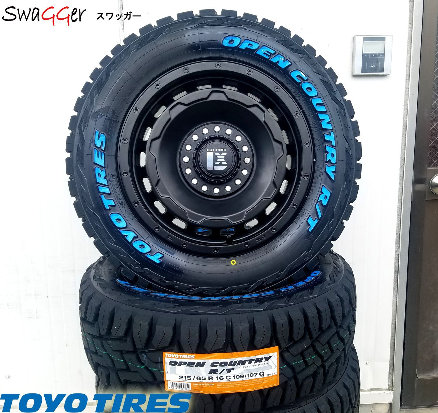 ライズ ロッキー タイヤホイールセット 16インチ SwaGGer スワッガー TOYO OPENCONTRY R/T 215/65R16  ホワイトレター タイヤホイールセット