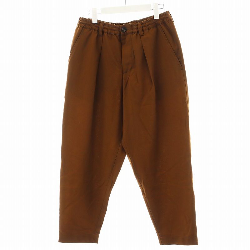 マルニ MARNI 19AW コットンツイル1Pシャーリングテーパードパンツ イージーパンツ 46 S 茶 ブラウン PUMU0017A0 /AN22