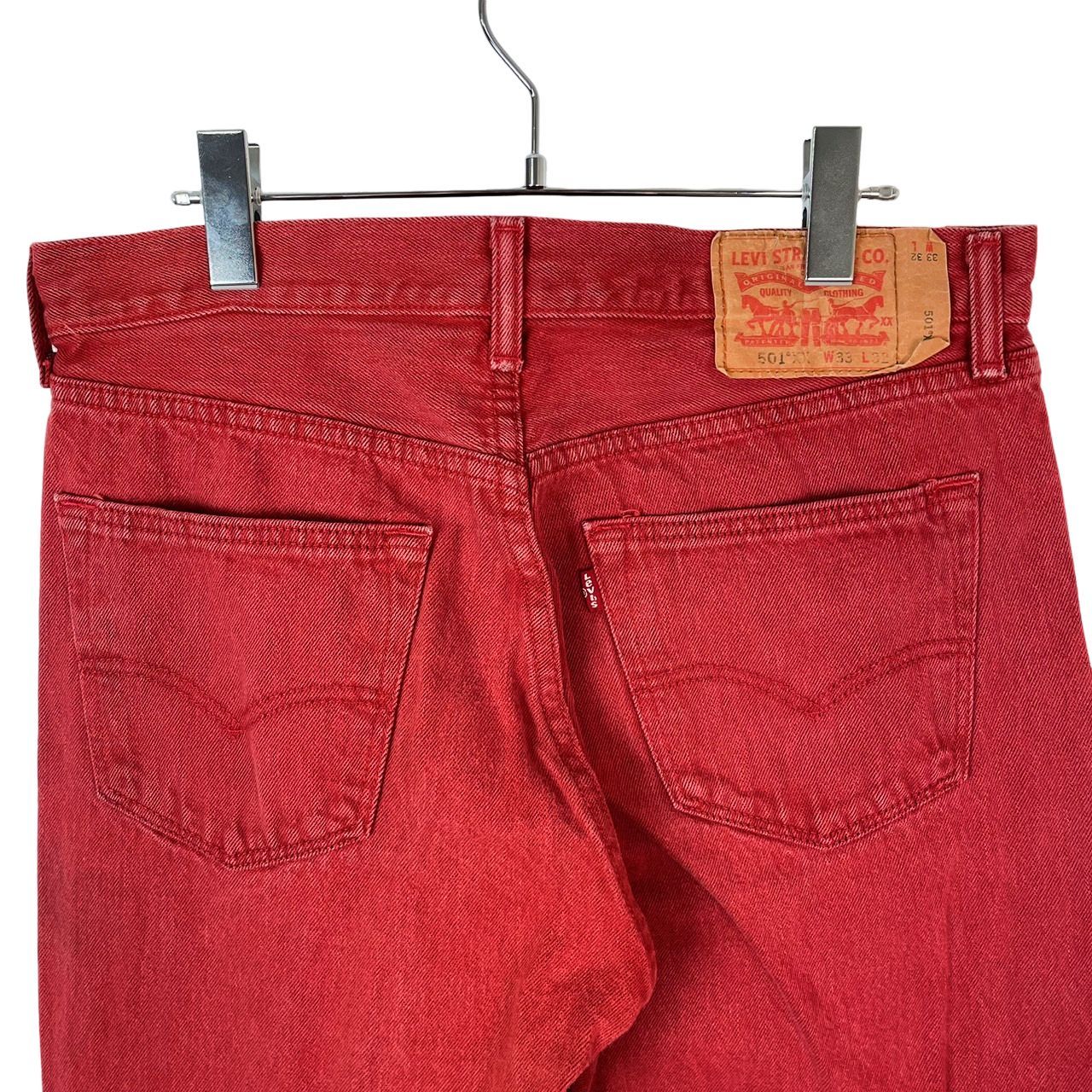 Levi'sリーバイス501デニムパンツカラーデニムウォッシュドデニム赤