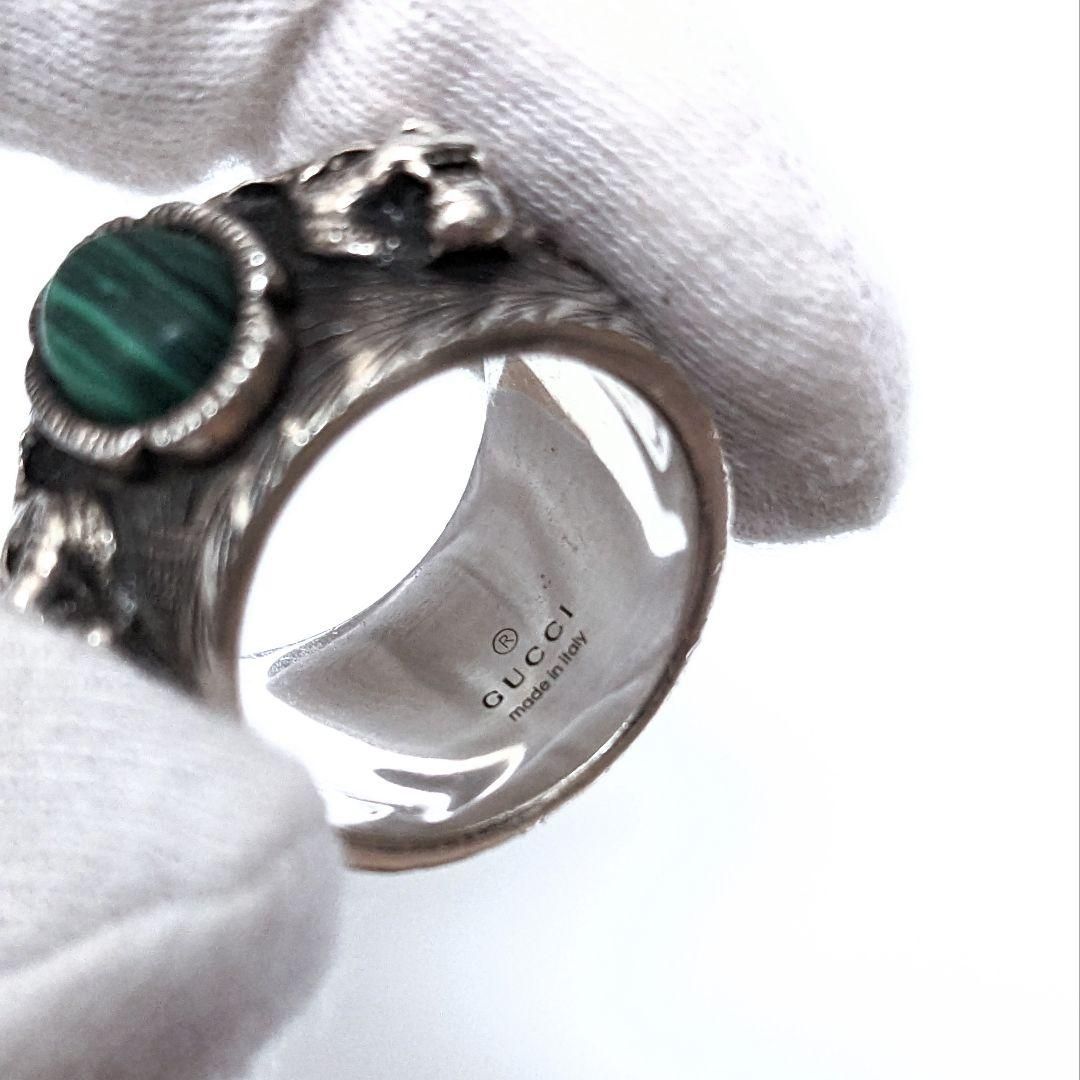 グッチ タイガーヘッド Ag925 リング グリーン シルバー GUCCI - メルカリ