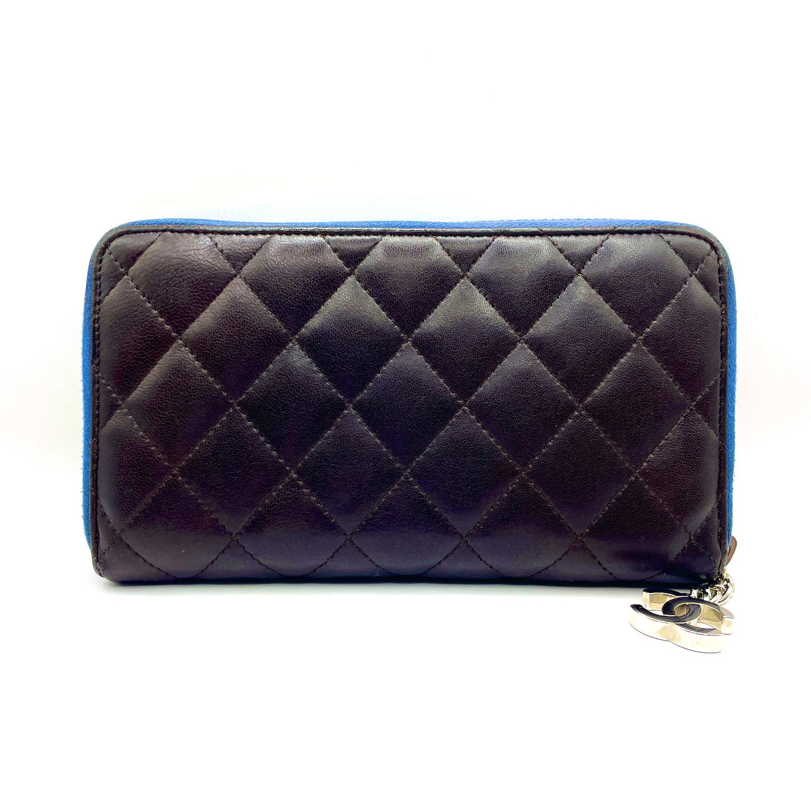 446】極美品 CHANEL シャネル マトラッセ ラムスキン ラウンドジップ 