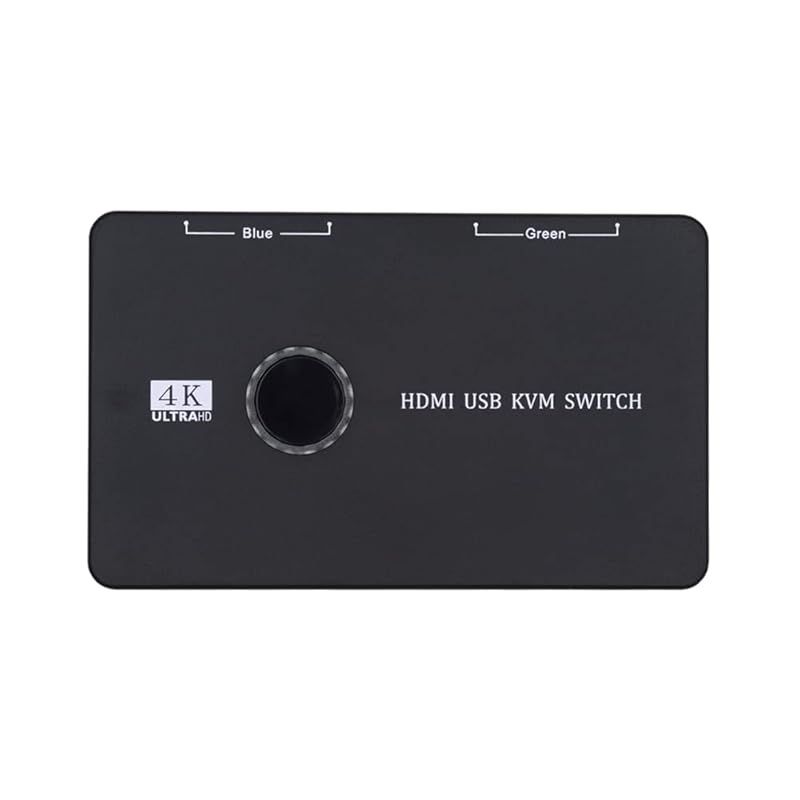 Cablecc KVM USB 2.0とHDMI 4 KスイッチセレクタデュアルPC共有モニタHDTV USBポートキーボードマウススキャナプリンタ