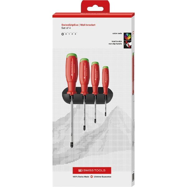 PB SWISS TOOLS ピービースイスツールズ 4本組 スイスグリップEVO ポジドライバーセット BOX 38243.HCBB