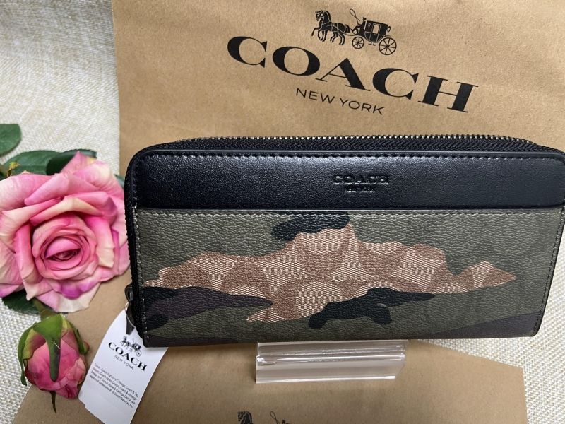 COACH コーチ 長財布 深緑 カモフラージュ＊迷彩 柄 メンズ 新品 531