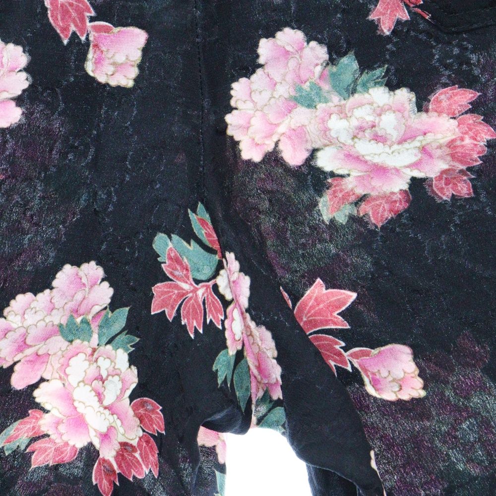 GUCCI (グッチ) フラワープリント GG総柄シルクショーツ ハーフパンツ