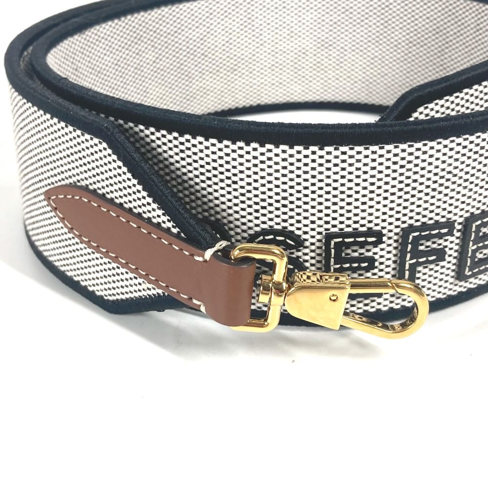 BURBERRY - バーバリー BURBERRY ロゴ ショルダーストラップ キャンバス ホワイト 美品 BURBERRY - バーバリー BURBERRY ロゴ ショルダーストラップ