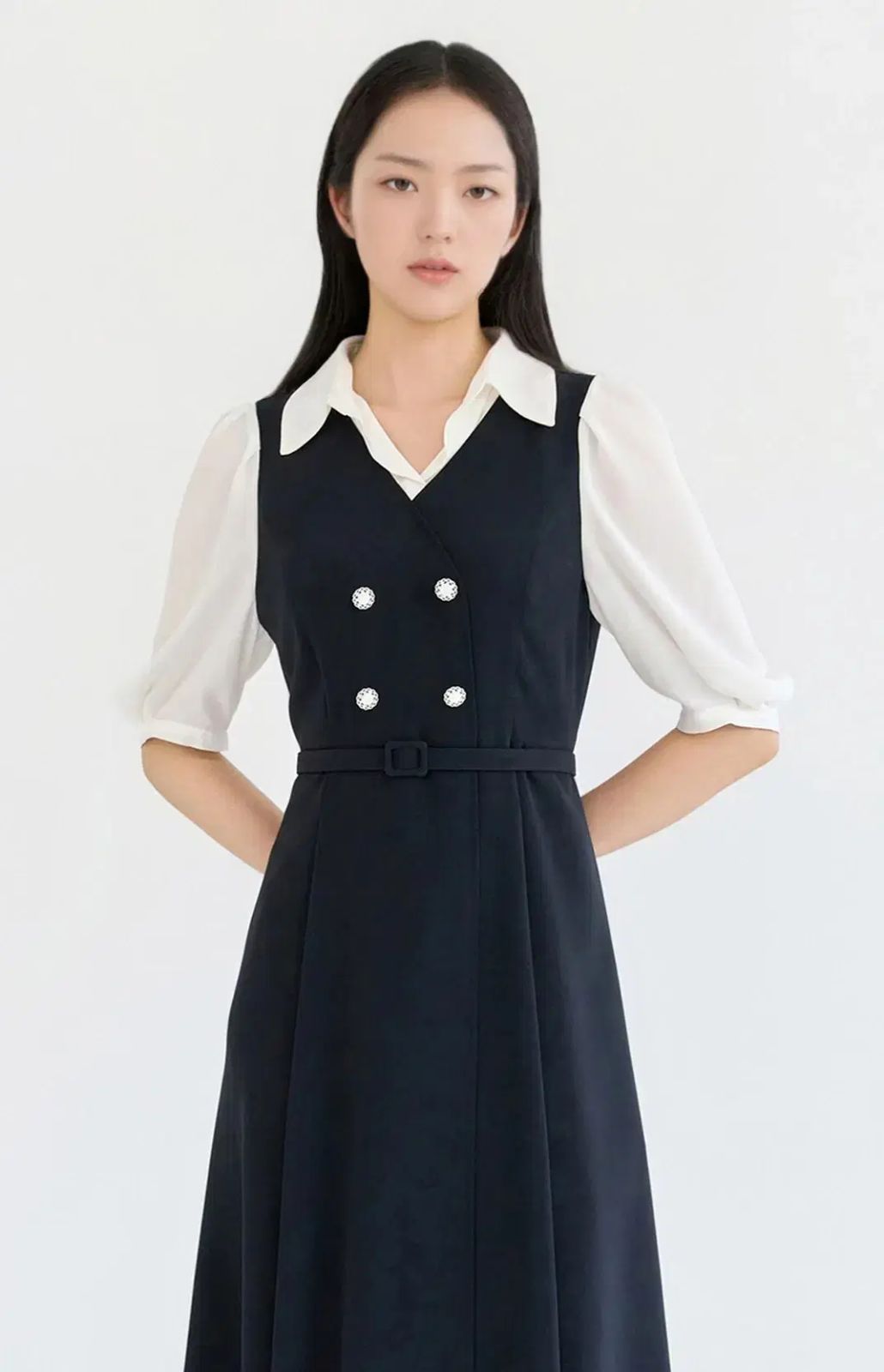 ダブルボタン ビスチェ