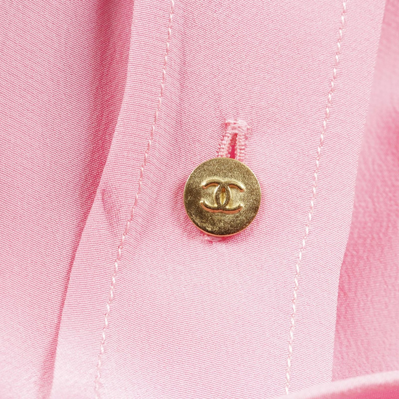 シャネル CHANEL 長袖シャツ ココマークボタン シルク ブラウス レディース Used A NICORILABO_COM