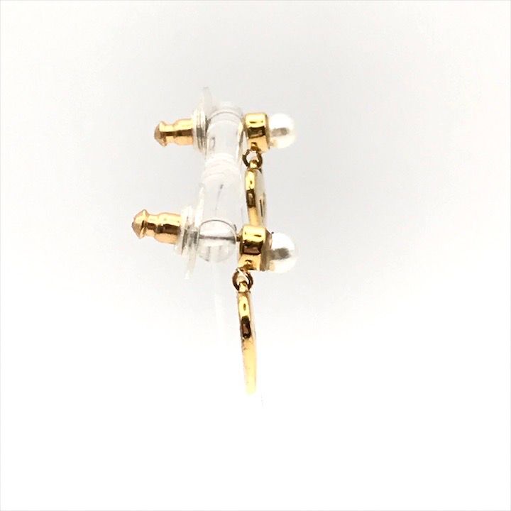 ディオール/パール ゴールド ピアス 美品 Christian Dior ディオール ハート ロゴ パール スイング