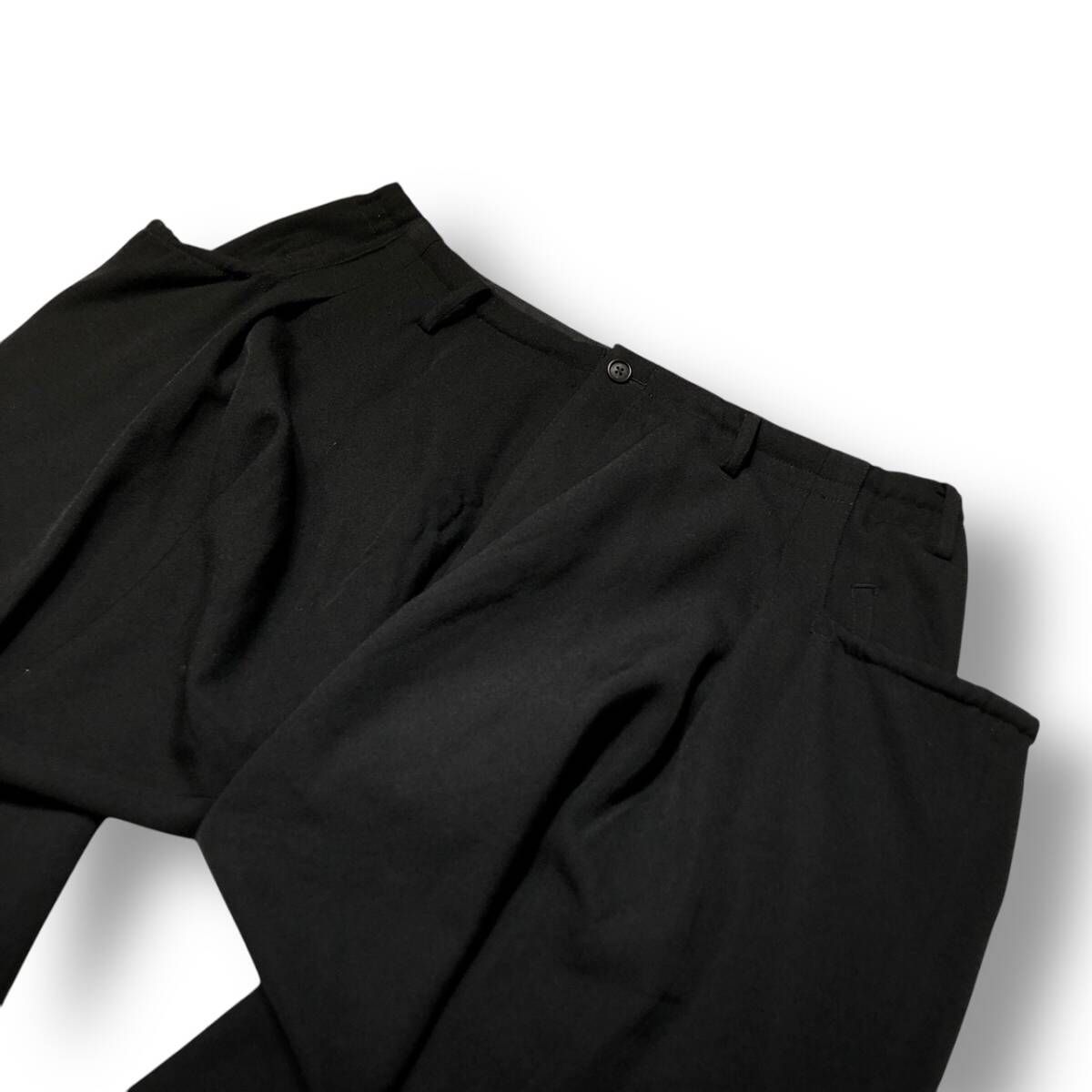 23AW YOHJI YAMAMOTO POUR HOMME 内股ドレープパンツ 1 ブラック HJ