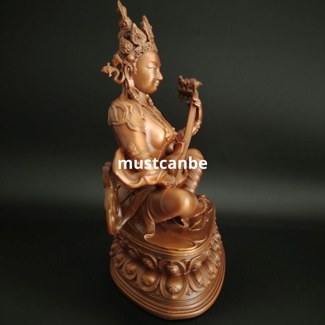 仏教美術 仏像 妙音天女銅像 家内仏堂 奉納 装飾品 工芸品 置物 仏教美術 仏像 妙音天女仏像 銅製品工芸品 置物 - メルカリ