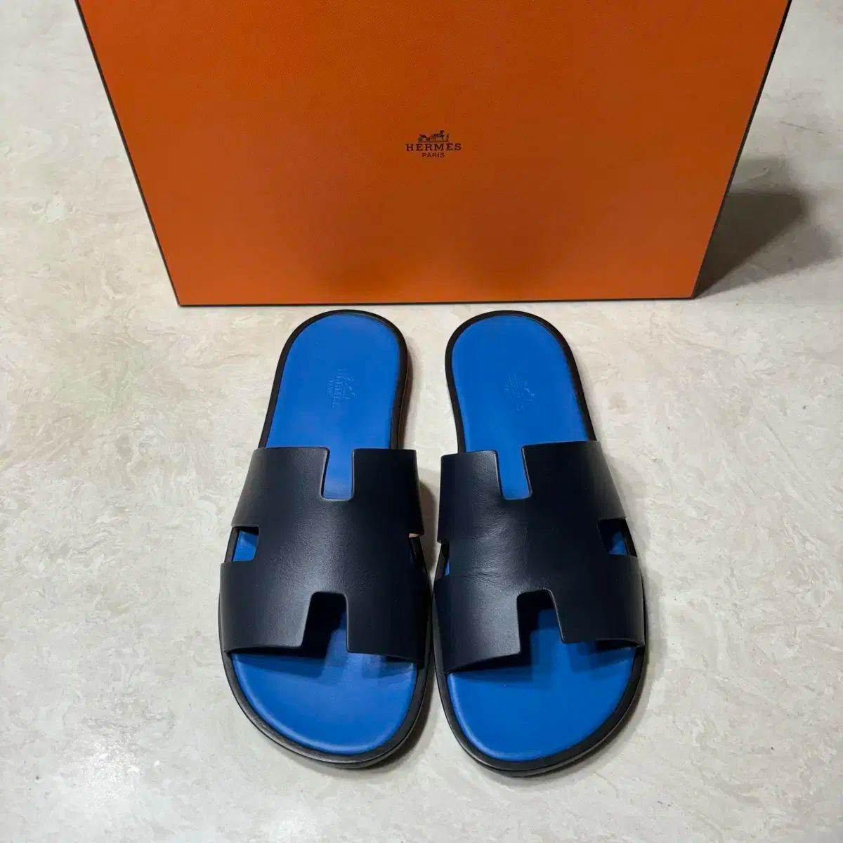エルメス hermes izmir イズミール サンダル レザー 42 27cm ブラック 