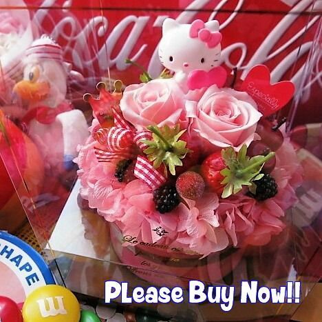 母の日プレゼント キティマスコット入り 花 フラワーケーキ フラワー