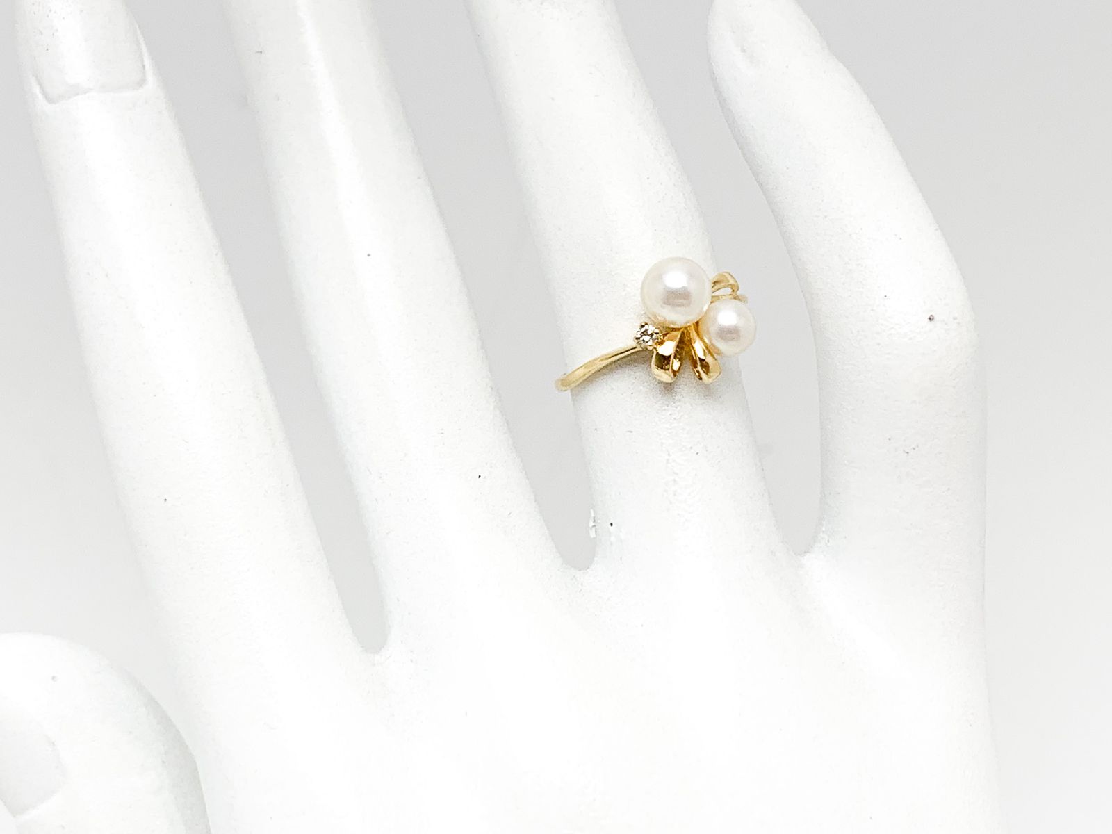 MIKIMOTO ミキモト K18 18金イエローゴールド アコヤパール リング