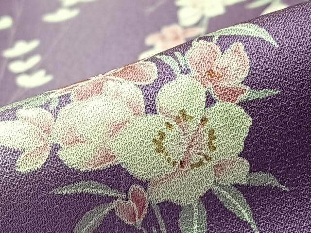 平和屋着物□上質な小紋 草花文 暈し染め 金彩 正絹 逸品 未使用