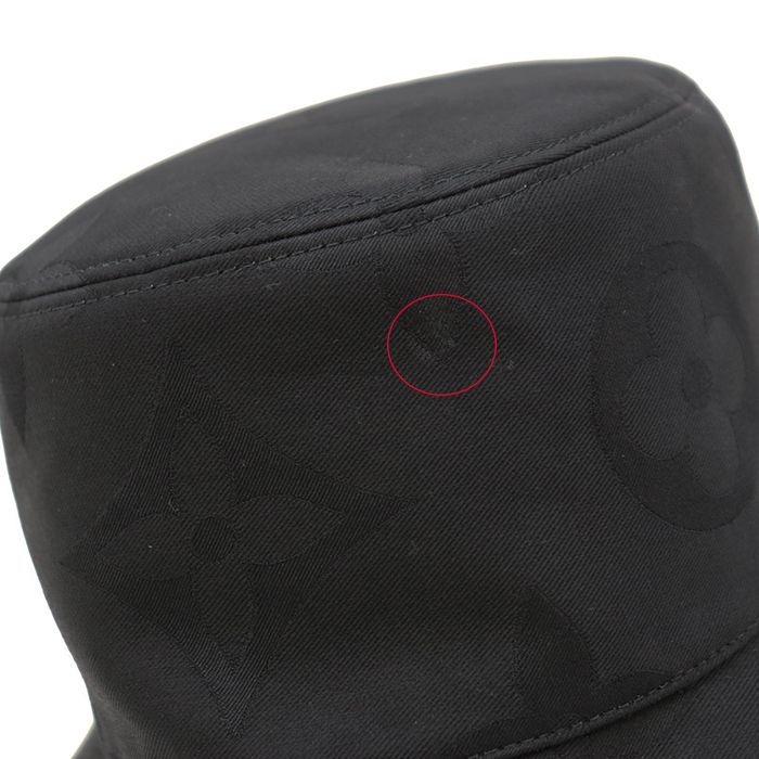 【美品】ルイ・ヴィトン M7163S リバーシブル バケットハット デイリーグラム ジャイアントモノグラム 帽子 レディース ブラック ベージュ  LOUIS VUITTON