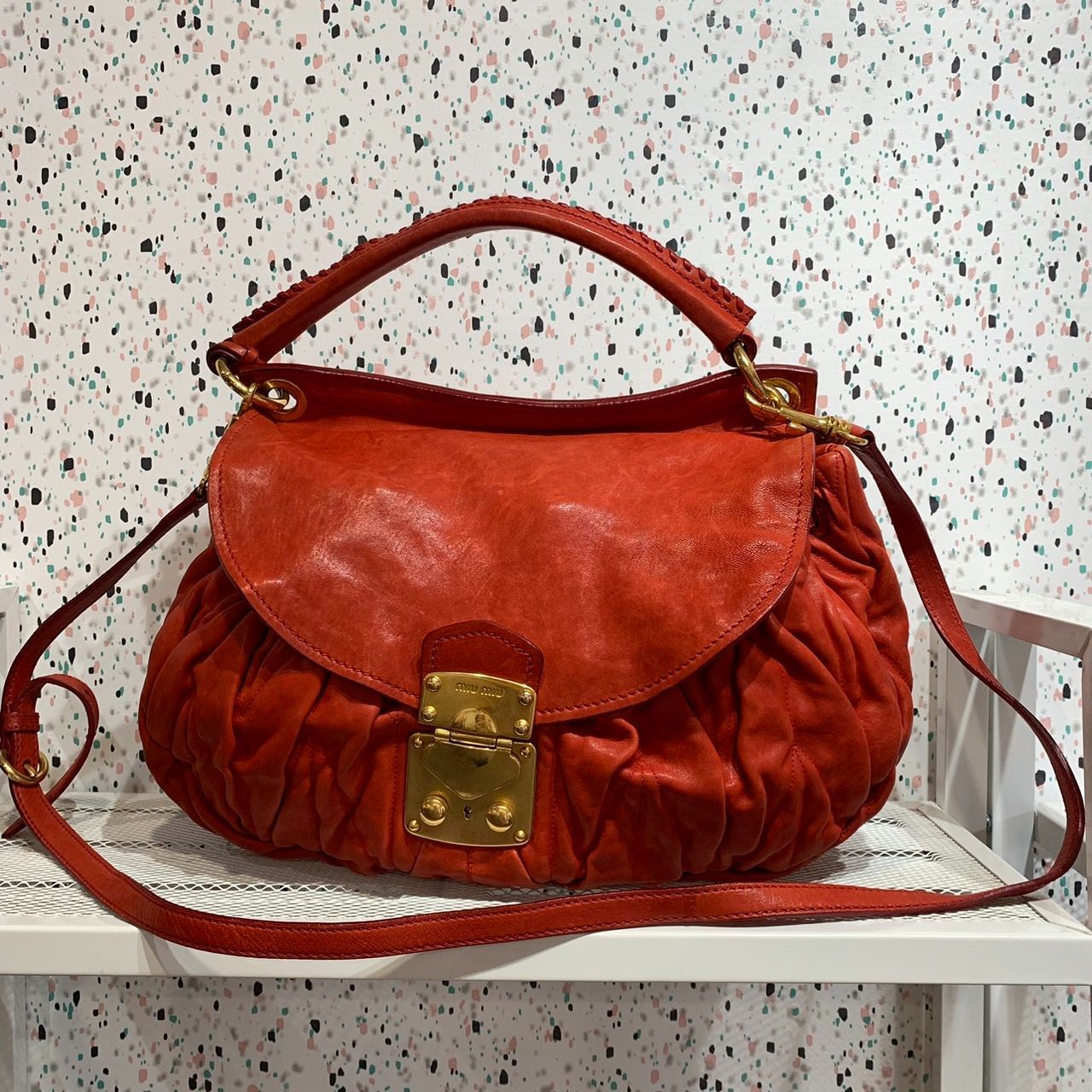 MIUMIU ACCA CON PATTINA ミュウミュウ マトラッセ 2WAYバッグ 