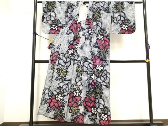 平和屋着物∴夏物 浴衣 綿紅梅 枝花文 綿 逸品 DAAV7292cd 平和屋