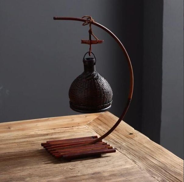 古風 香炉◆つり下げ◆手作り◆竹工芸◆ ◆置物◆細密細工◆線香立て