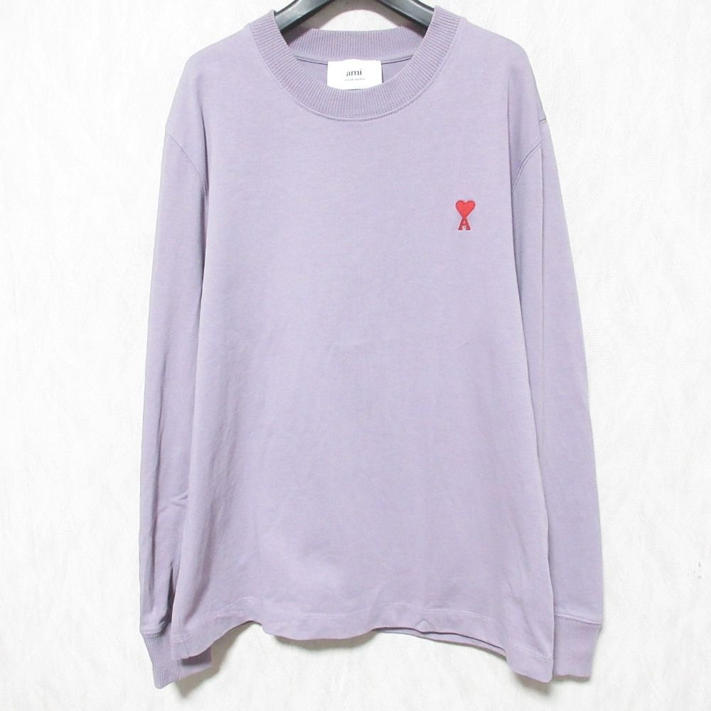 ami Tシャツ・カットソー レディース アミ 中古　古着 良品 ami paris アミパリス ロゴ刺繍 長袖 Tシャツ カットソー