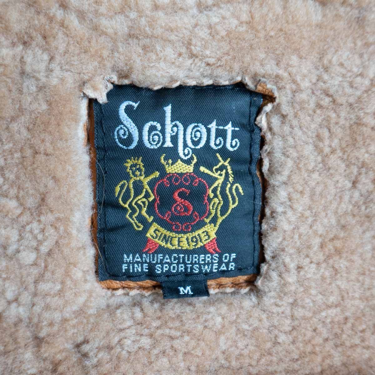 高級品】SCHOTT【ムートン ライダースジャケット】M ブラウン レザー 