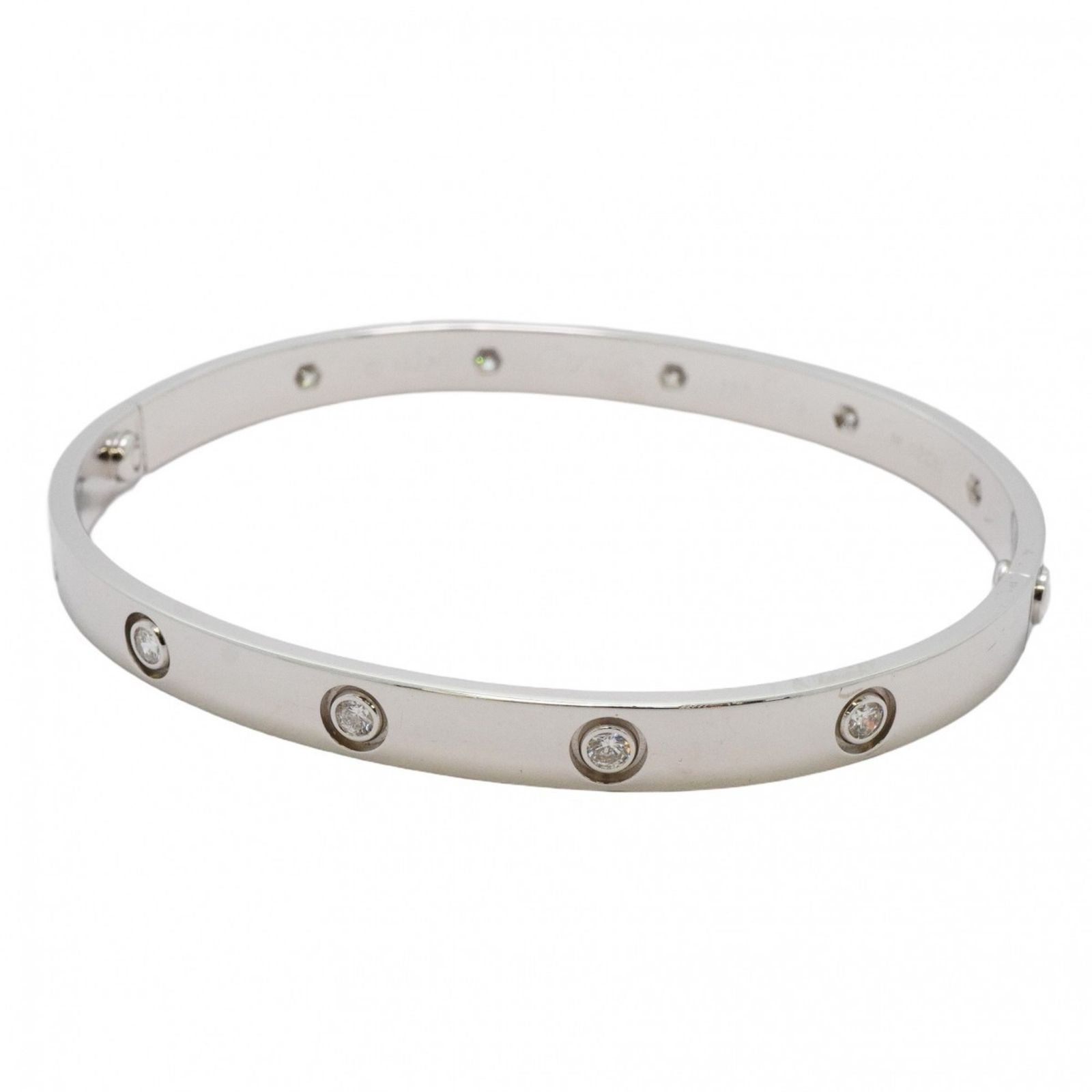 カルティエ(Cartier) カルティエ バングル ラブブレス フルダイヤ K18WG ホワイトゴールド ダイヤモンドメンズ