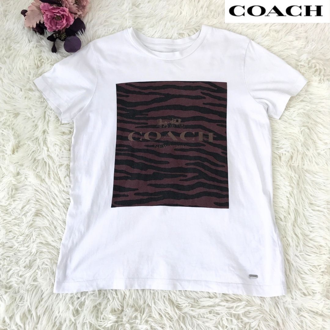 COACH　コーチ　Ｔシャツ　カットソー　半袖　XSサイズ　トラ模様