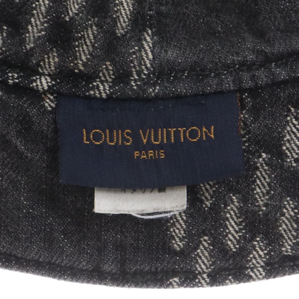 LOUIS VUITTON (ルイヴィトン) 20AW × NIGO Damier Giant Wave Monogram Sun Hat ボネ・ダミエ  ジャイアントウェーブモノグラム バケットハット 帽子 デニム ブラック MP2746 - メルカリ