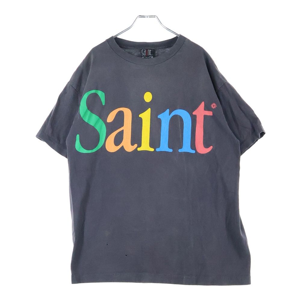 SAINT MICHAEL セントマイケル 24SS Coloful Saint SS Tee カラフルロゴ プリント 半袖Tシャツ カットソー チャコールグレー SM-YS8-0000-001
