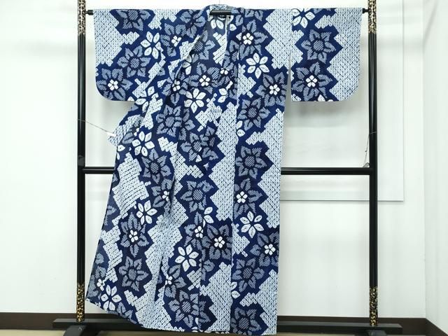 平和屋着物 上 夏物 浴衣 有松鳴海絞り 舞花文 綿 CZAA3744s5