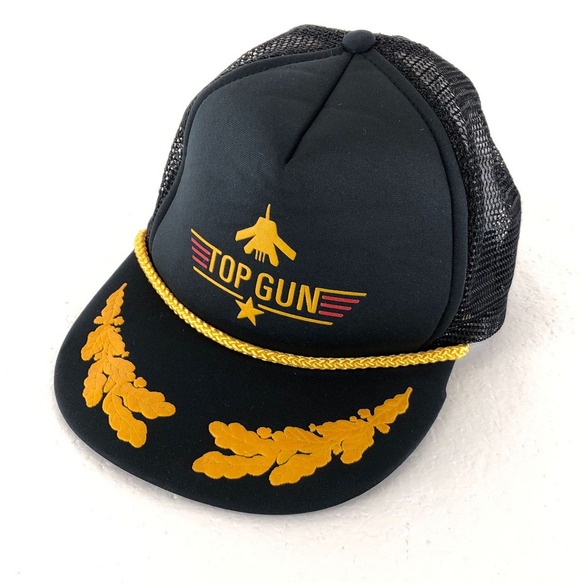 ビンテージ ベースボールキャップ TOPGUN トップガン 刺繍 米国 ミリタリー NAVY USA製 超希少初代トップガン USA限定キャップ ビンテージ物