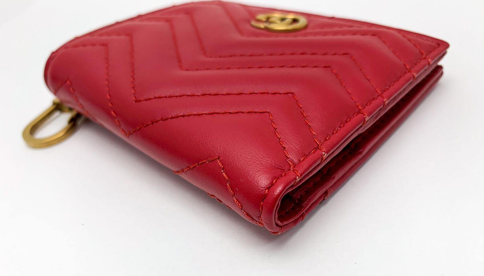 GUCCI グッチ 546579 GGマーモント 赤 カードケース 札入れ キーリング