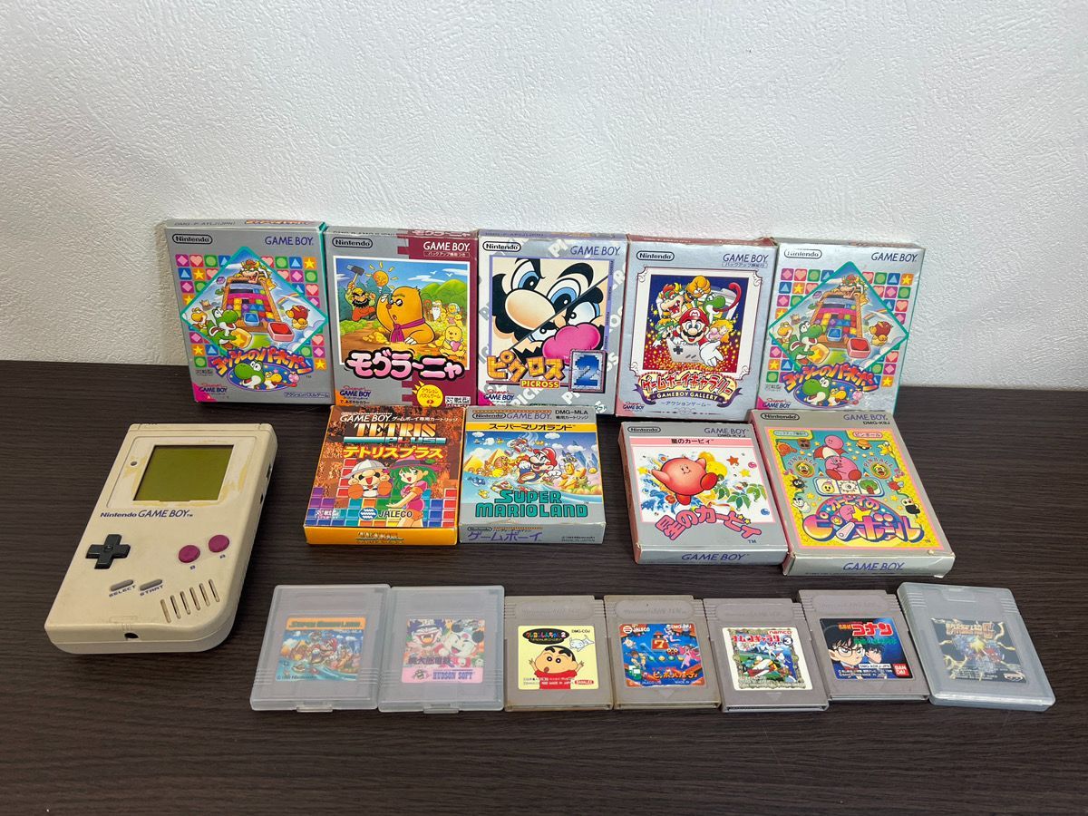 11422-017 おまとめ品 |通電動作 済|Nintendo|ニンテンドー|ゲームボーイ| GAME BOY |初代|本体| DMG-01| G17777821|ソフト|15点|スーパーマリオランド|テトリスプラス|他多数
