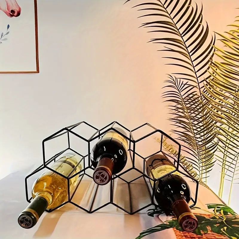 ワインラック 新品 モダンメタルワインラック北欧ハニカムワインラック