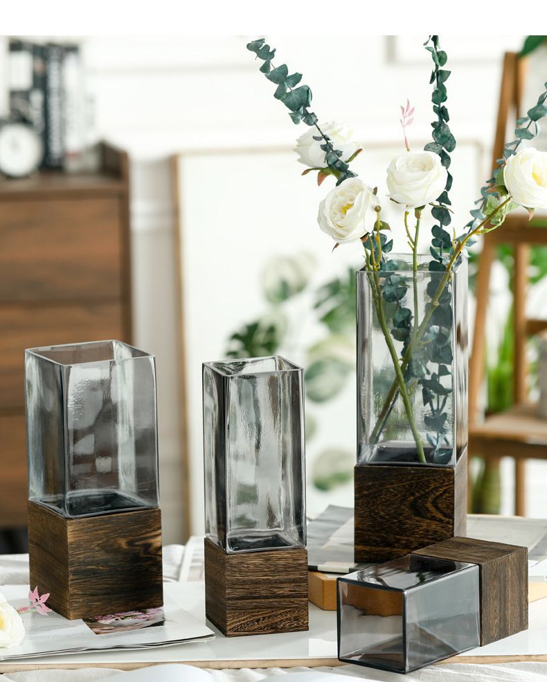 ☆(予約販売の商品)vase479ガラス花瓶 水耕 四角 透明ガラス ☆(予約販売の商品)vase479ガラス花瓶 水耕 四角 透明ガラス