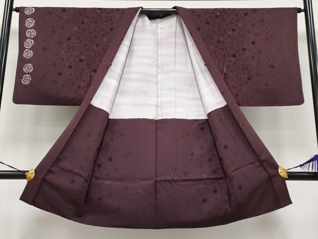 平和屋本店□極上 BANKAN わものや 長羽織 バラ 薔薇 雪輪舞桜地紋 た