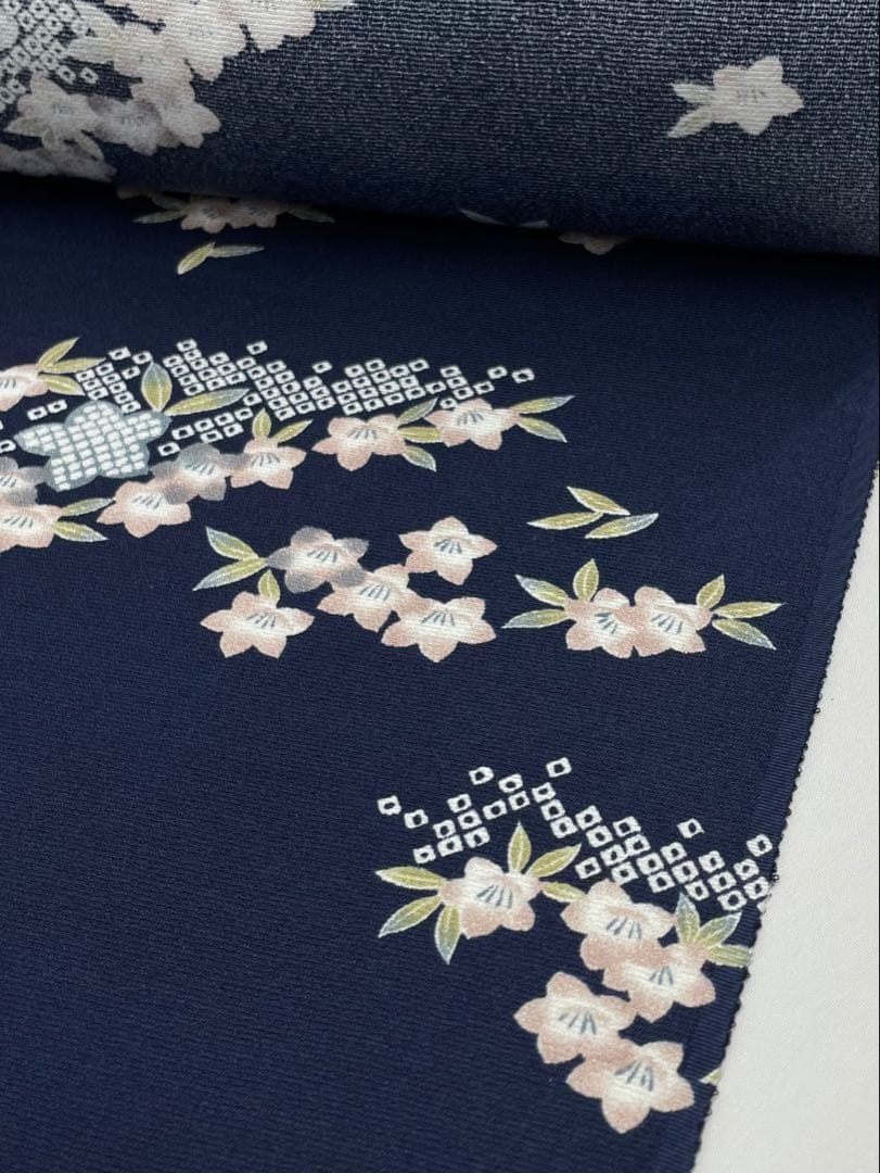 小紋 京友禅 桜小花 正絹 反物 - メルカリ