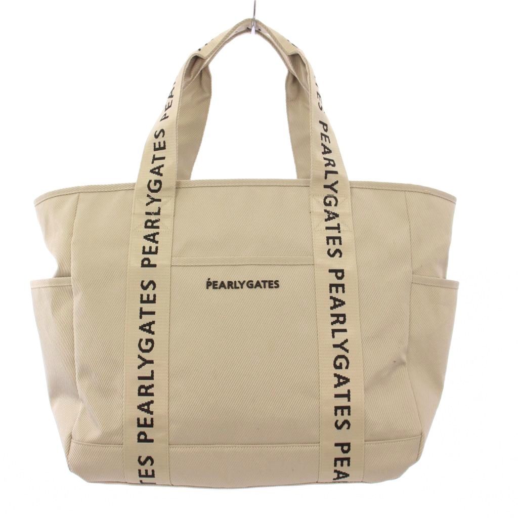 パーリーゲイツ PEARLY GATES 2022年モデル ロッカーバッグ トートバッグ ハンドバッグ ベーシックロゴシリーズ ベージュ /KH