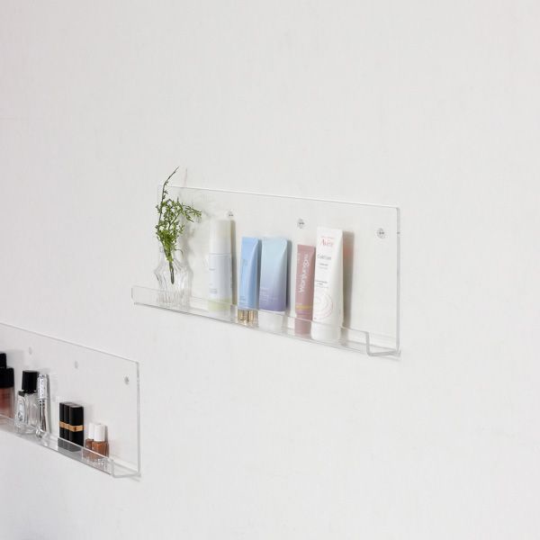 アクリリックウォールシェルフ 約幅60cm浅型2個組 完成品