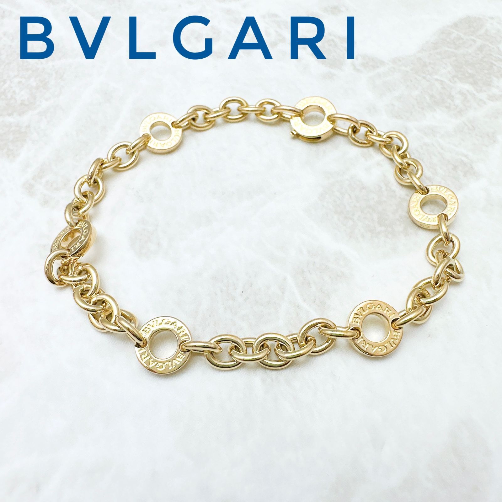 美品🌟BVLGARI ブルガリブルガリ イエローゴールド ブレスレット 19cm