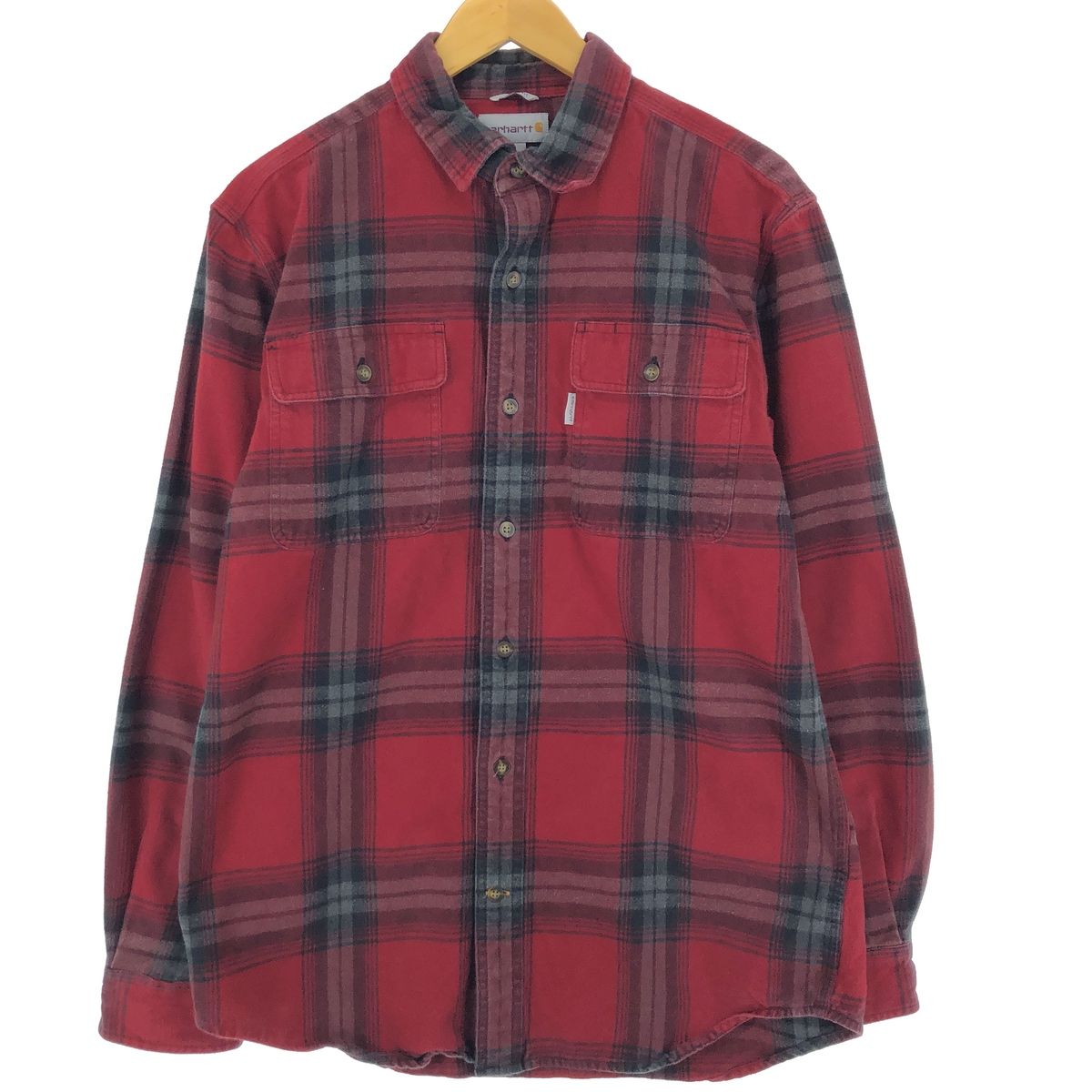 古着 カーハート Carhartt ORIGINAL FIT 長袖 ヘビーネルチェックシャツ メンズM/eaa422731