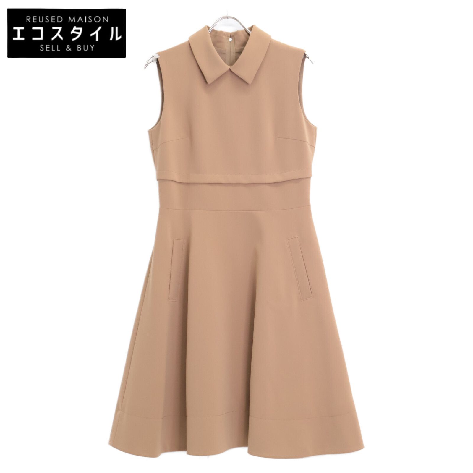 FOXEY NEW YORK フォクシーニューヨーク 37657 ﾍﾞｰｼﾞｭ ﾉｰｽﾘｰﾌﾞ ﾄﾞﾚｽ 42