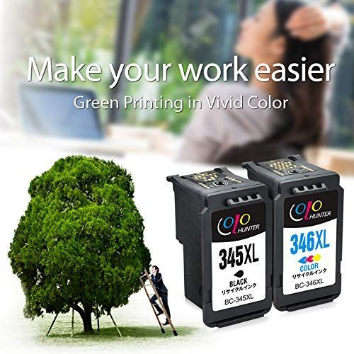 303 3300 203 3130 3130S 3100 TS3330 再生インク 対応機種 200 残量表示付 大容量 345 346 TR4530 2個セット Colohunter Canon キャノン 用BC-345XL