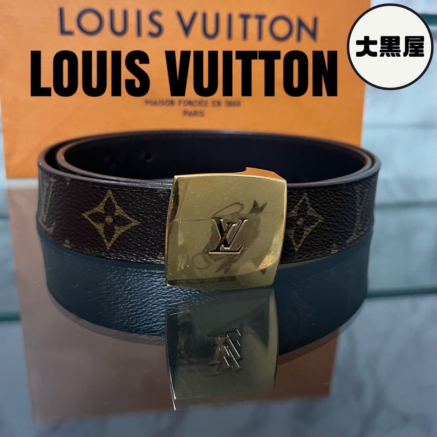 LOUIS VUITTON ルイヴィトン ベルト サンチュール モノグラム ゴールド