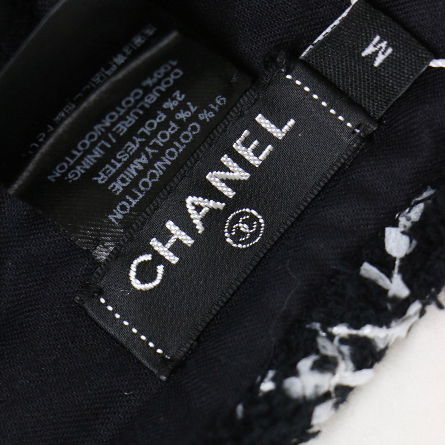 シャネルツイート生地黒と白のチェック柄 ベレー帽　Mザイズ美品 新品】CHANEL シャネル ベレー帽 ブラック ホワイト 黒白 サイズ:M