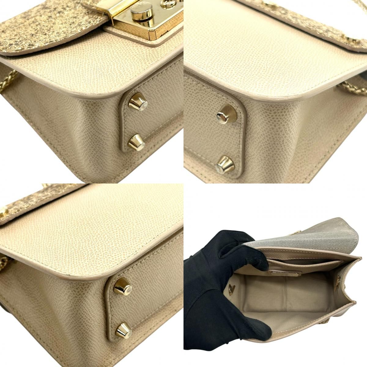 美品】FURLA フルラ メトロポリス チェーンショルダーバッグ ミニ  